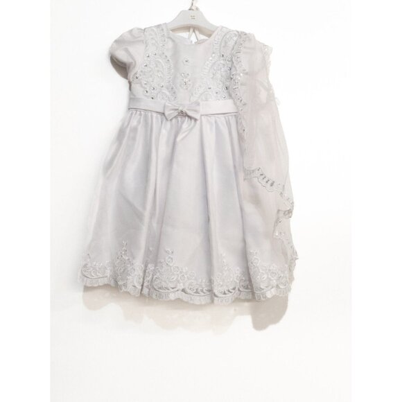 The Rain Kids Corp Toddler Girls White Polyester Tutu Dress Floral Beaded 24M - Picture 1 of 6